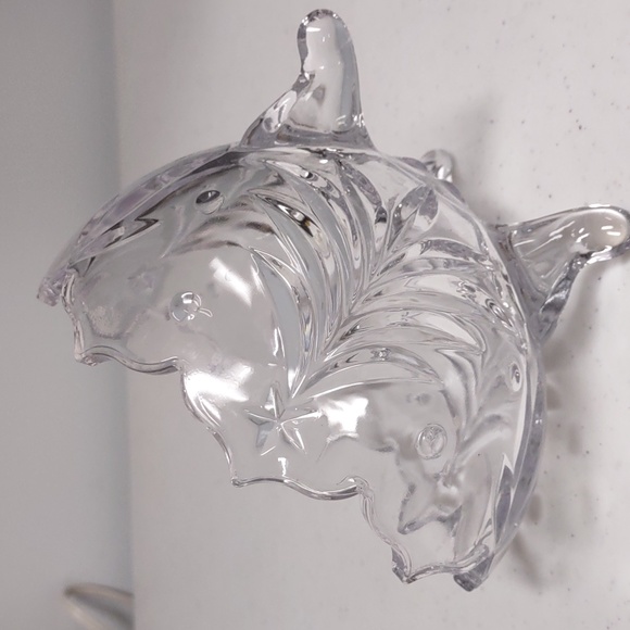 🎅 Three footed glass candy dish with Christmas tree & star motif🎄🤶 - Picture 6 of 9